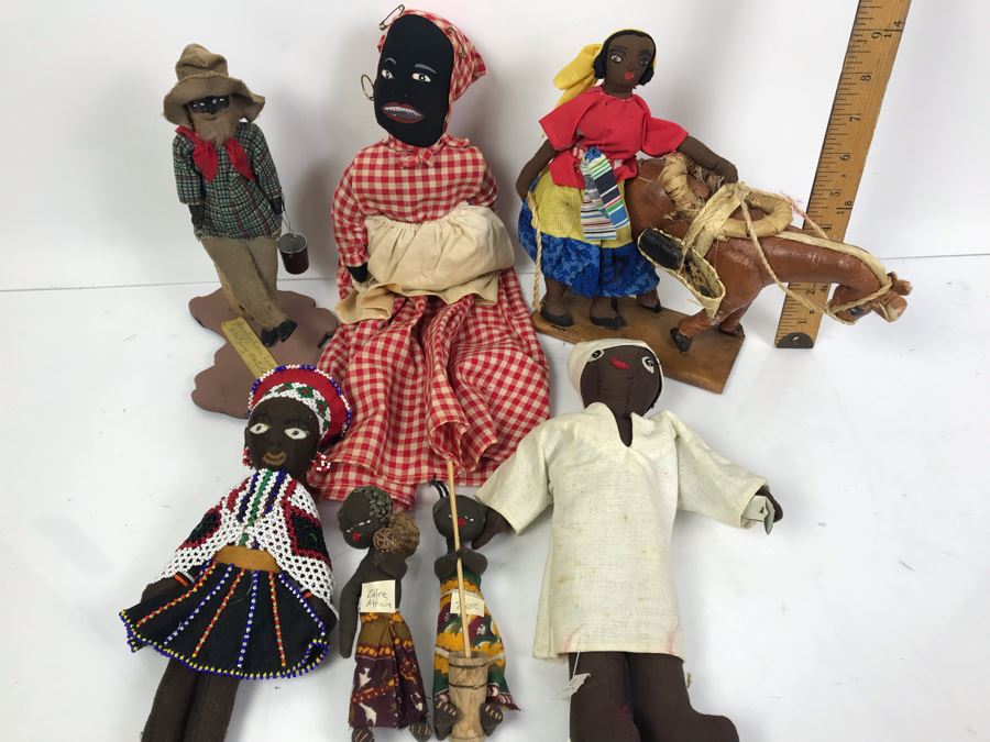 Collection Of Vintage International Dolls From Zaire Africa, Haiti ...