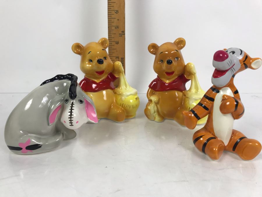 (4) Walt Disney Winnie The Pooh Tigger Eeyore Painted Figurines Japan Some With Original Disneyland Price Tags [Photo 1]