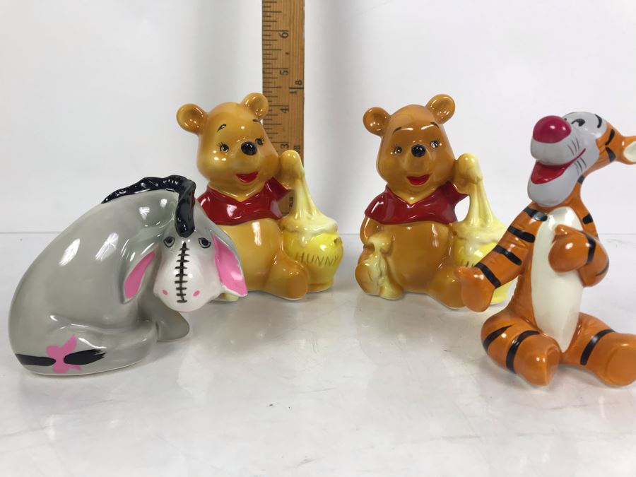 (4) Walt Disney Winnie The Pooh Tigger Eeyore Painted Figurines Japan Some With Original Disneyland Price Tags [Photo 2]