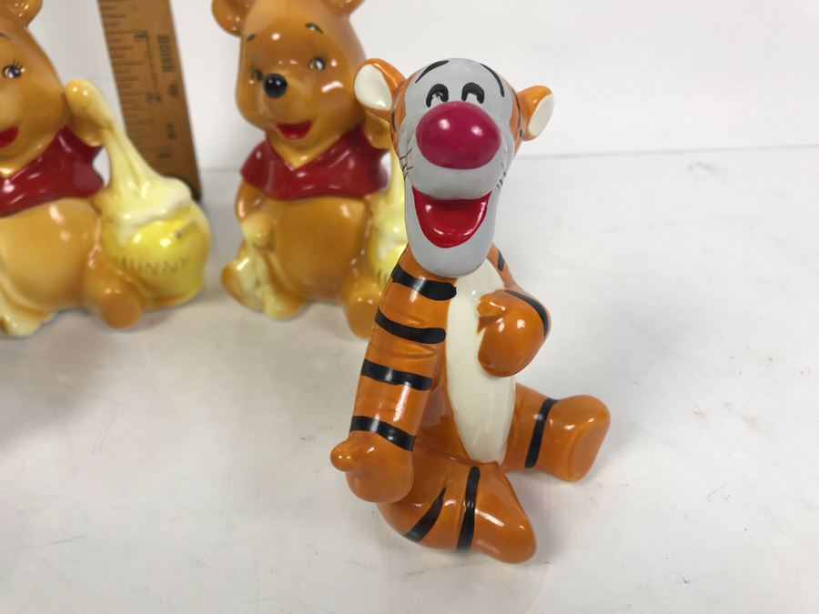 (4) Walt Disney Winnie The Pooh Tigger Eeyore Painted Figurines Japan Some With Original Disneyland Price Tags [Photo 4]