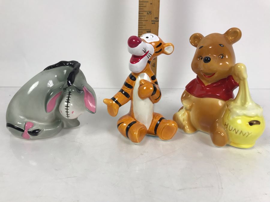 (3) Walt Disney Winnie The Pooh Tigger Eeyore Painted Figurines Japan Some With Original Disneyland Price Tags [Photo 1]