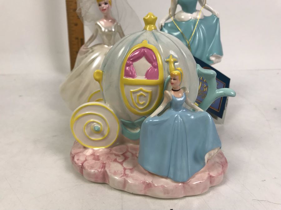 (4) Hand Painted Cinderella Schmid Walt Disney Figurines - One Is A Music Box [Photo 8]