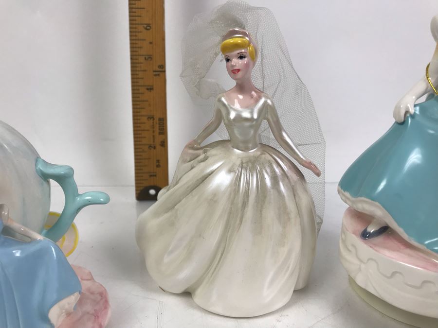 (4) Hand Painted Cinderella Schmid Walt Disney Figurines - One Is A Music Box [Photo 6]