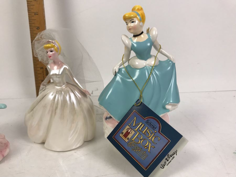 (4) Hand Painted Cinderella Schmid Walt Disney Figurines - One Is A Music Box [Photo 4]