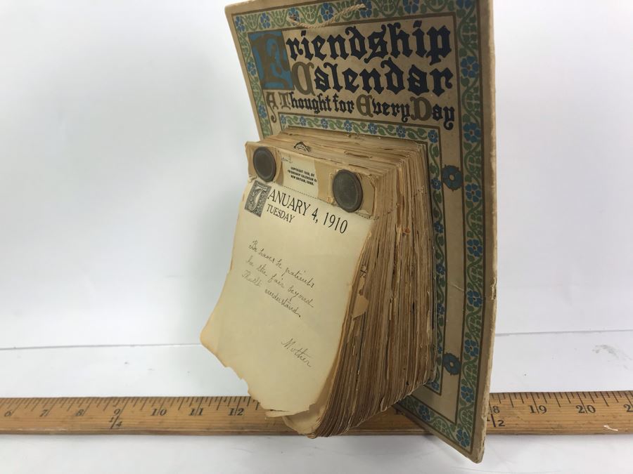 Antique 1910 Friendship Calendar A Thought For Every Day Loaded With Period Commentary