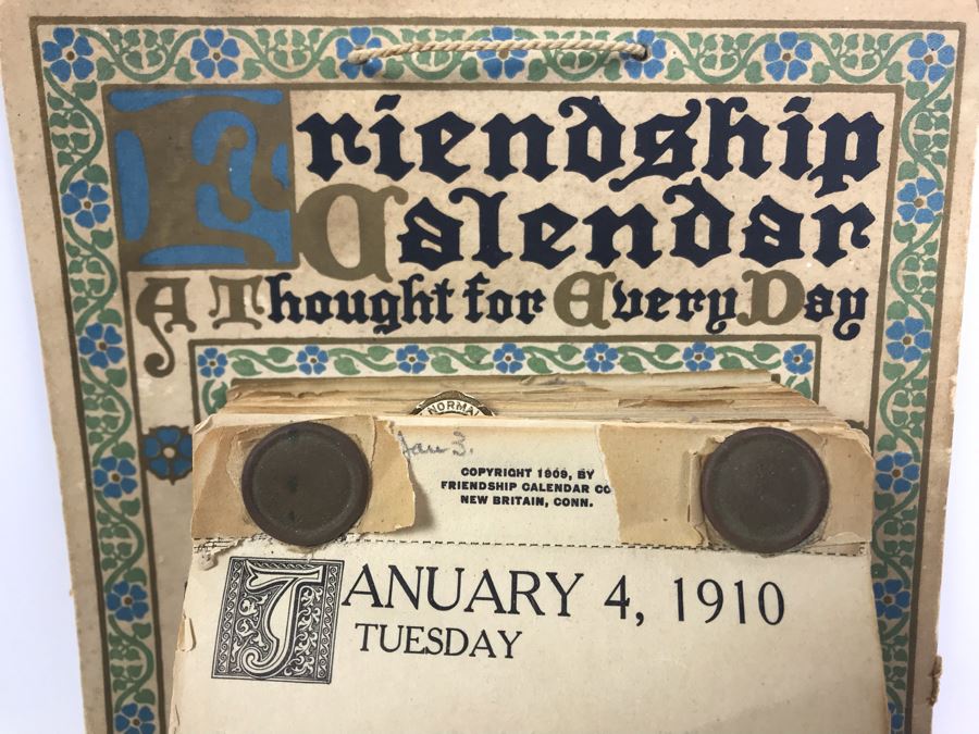 Antique 1910 Friendship Calendar A Thought For Every Day Loaded With Period Commentary [Photo 6]