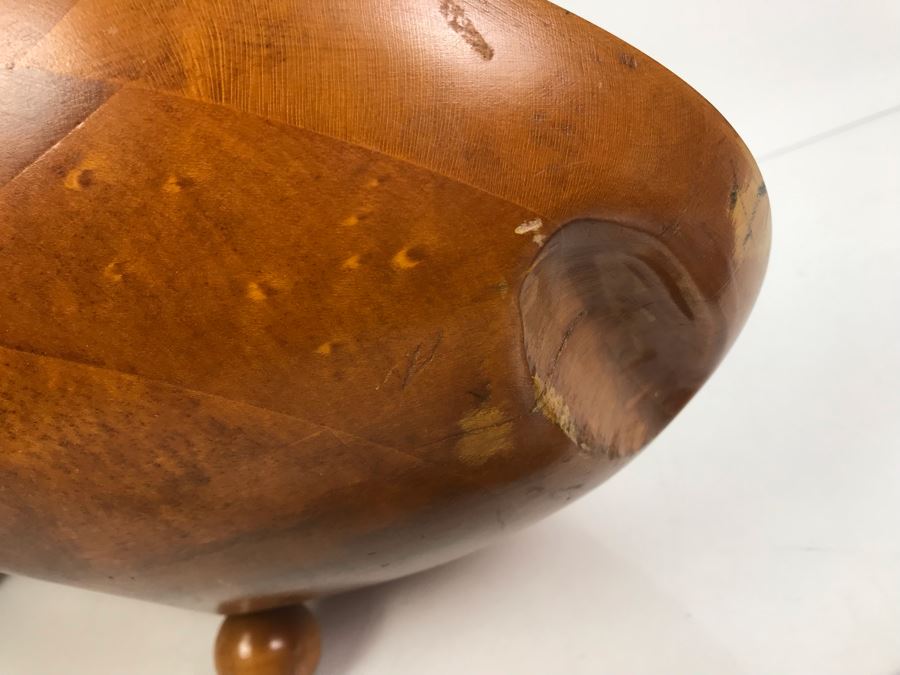 Large Footed Wooden Bowl 21'W X 11'W X 5'H [Photo 7]