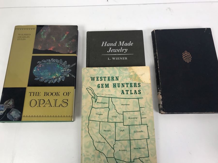 (4) Books: The Book Of Opals, Hand Made Jewelry, Western Gem Hunters Atlas And Jewelry Making For Fun And Profit [Photo 1]