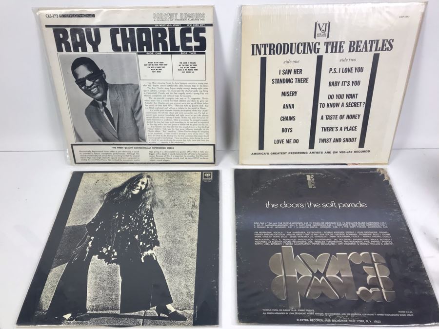 (4) Vintage Vinyl Records: Cheap Thrills Big Brother & The Holding Company (Janis Joplin), The Doors, Ray Charles And The Beatles [Photo 6]