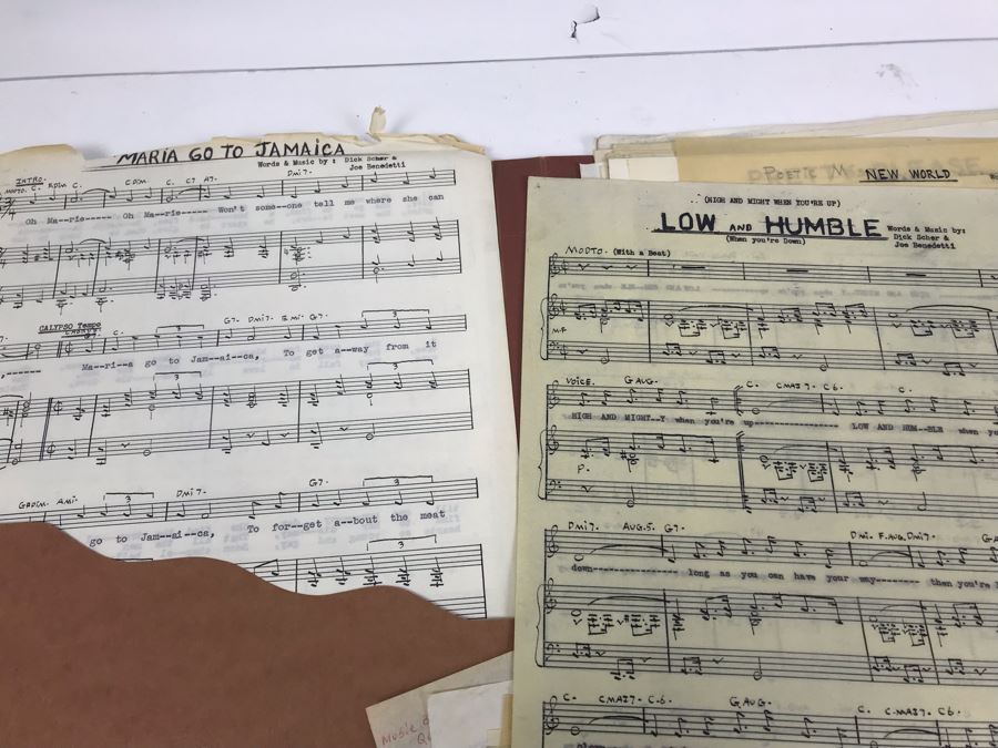Dozens Of Vintage 1950's & 60's HANDWRITTEN Copyrighted Songs Words & Music Sheet Music By Dick Sher, Joe Benedetti, Adele Rich, Quint Benedetti, Kenneth Devore, Roger Karshner - See Photos [Photo 11]