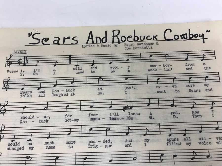 Dozens Of Vintage 1950's & 60's HANDWRITTEN Copyrighted Songs Words & Music Sheet Music By Dick Sher, Joe Benedetti, Adele Rich, Quint Benedetti, Kenneth Devore, Roger Karshner - See Photos [Photo 37]