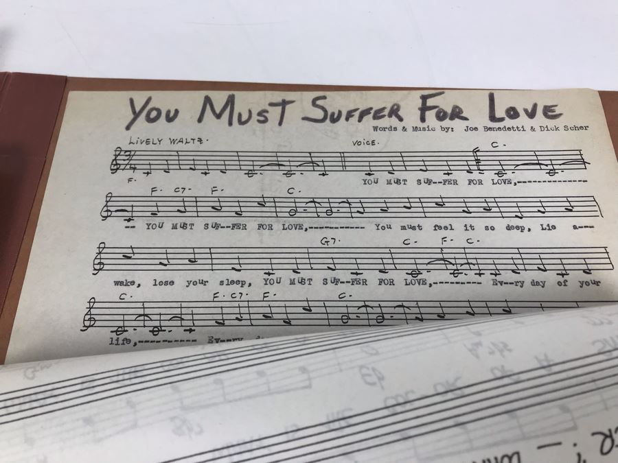 Dozens Of Vintage 1950's & 60's HANDWRITTEN Copyrighted Songs Words & Music Sheet Music By Dick Sher, Joe Benedetti, Adele Rich, Quint Benedetti, Kenneth Devore, Roger Karshner - See Photos [Photo 42]