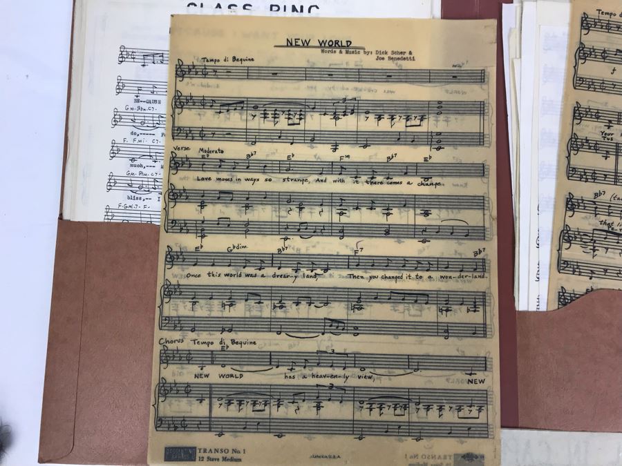 Dozens Of Vintage 1950's & 60's HANDWRITTEN Copyrighted Songs Words & Music Sheet Music By Dick Sher, Joe Benedetti, Adele Rich, Quint Benedetti, Kenneth Devore, Roger Karshner - See Photos [Photo 19]
