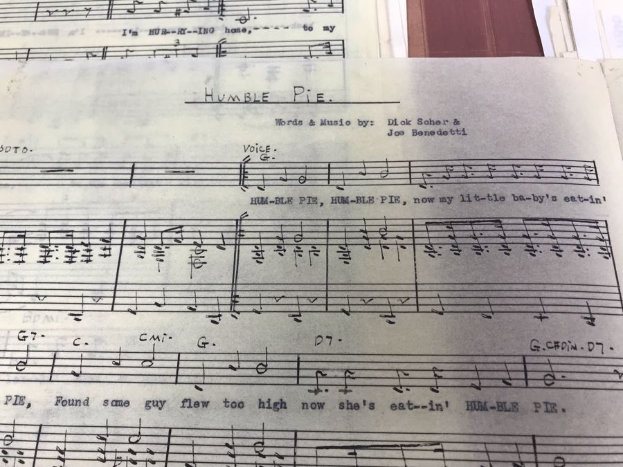 Dozens Of Vintage 1950's & 60's HANDWRITTEN Copyrighted Songs Words & Music Sheet Music By Dick Sher, Joe Benedetti, Adele Rich, Quint Benedetti, Kenneth Devore, Roger Karshner - See Photos [Photo 2]