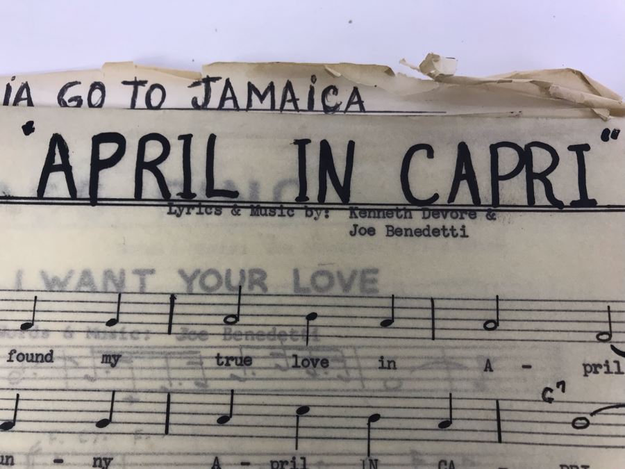 Dozens Of Vintage 1950's & 60's HANDWRITTEN Copyrighted Songs Words & Music Sheet Music By Dick Sher, Joe Benedetti, Adele Rich, Quint Benedetti, Kenneth Devore, Roger Karshner - See Photos [Photo 18]