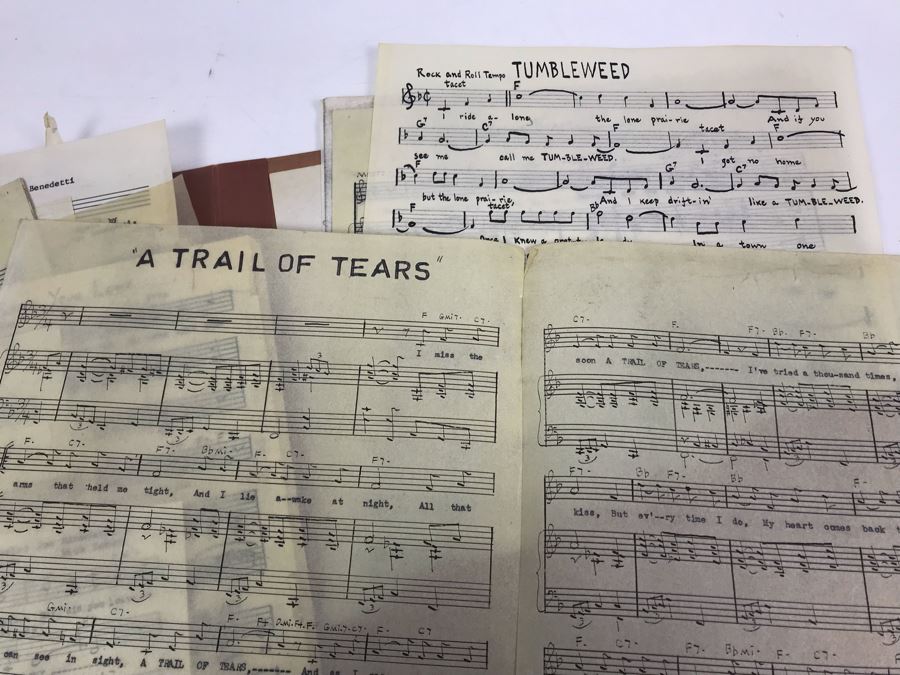 Dozens Of Vintage 1950's & 60's HANDWRITTEN Copyrighted Songs Words & Music Sheet Music By Dick Sher, Joe Benedetti, Adele Rich, Quint Benedetti, Kenneth Devore, Roger Karshner - See Photos [Photo 40]