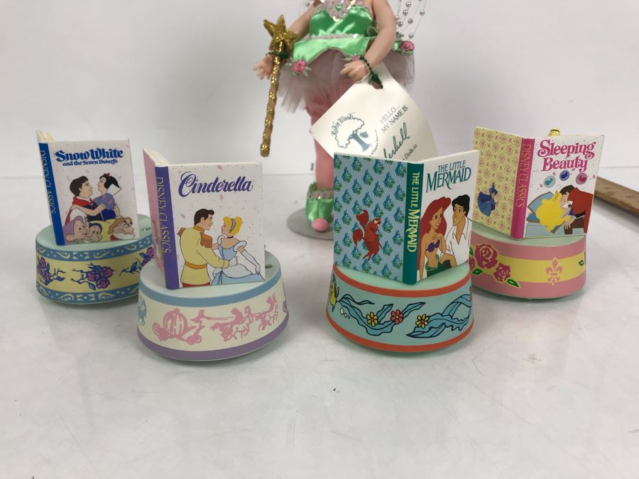 Vintage 1988 Robin Woods Tinkerbell Favorite Friends Of Fantasy Doll With $50 Disneyland Price Tag And (4) Vintage Schmid Disneyland Electronic Music Boxes: Cinderella, Snow White, Sleeping Beauty, The Little Mermaid [Photo 14]