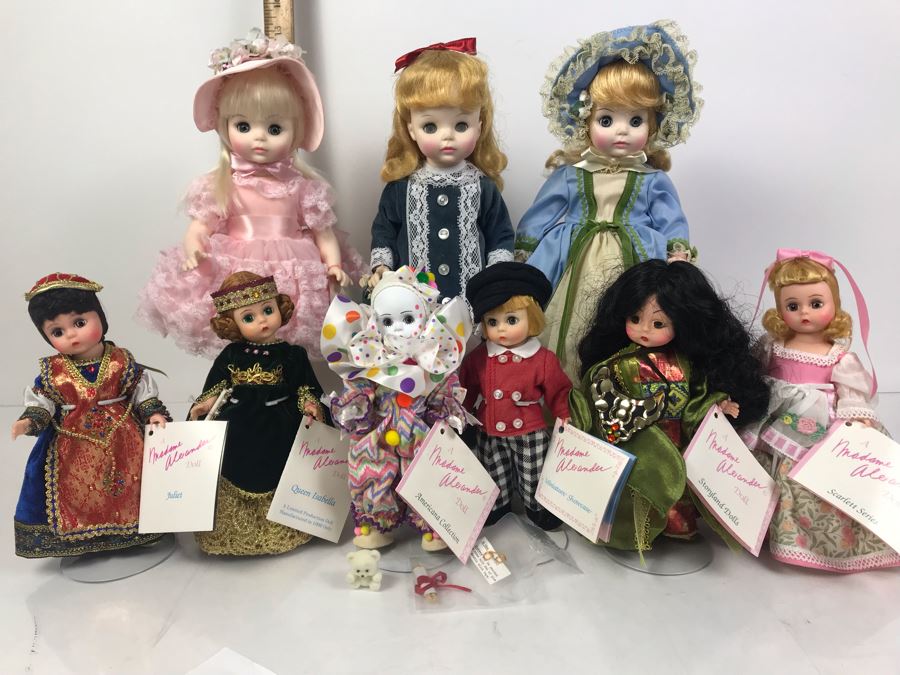 (9) Vintage Madame Alexander Dolls: Americana Collection, Miniature Showcase, Juliet, Queen Isabella, Scarlett Series, Storyland Dolls, Renoir Girl, Renoir, Manet [Photo 1]
