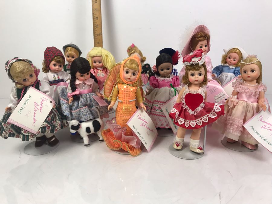 (12) Vintage Madame Alexander Dolls: Americana Collection, Storyland Dolls, International Collection, Portrettes Series, Little Women, Romeo