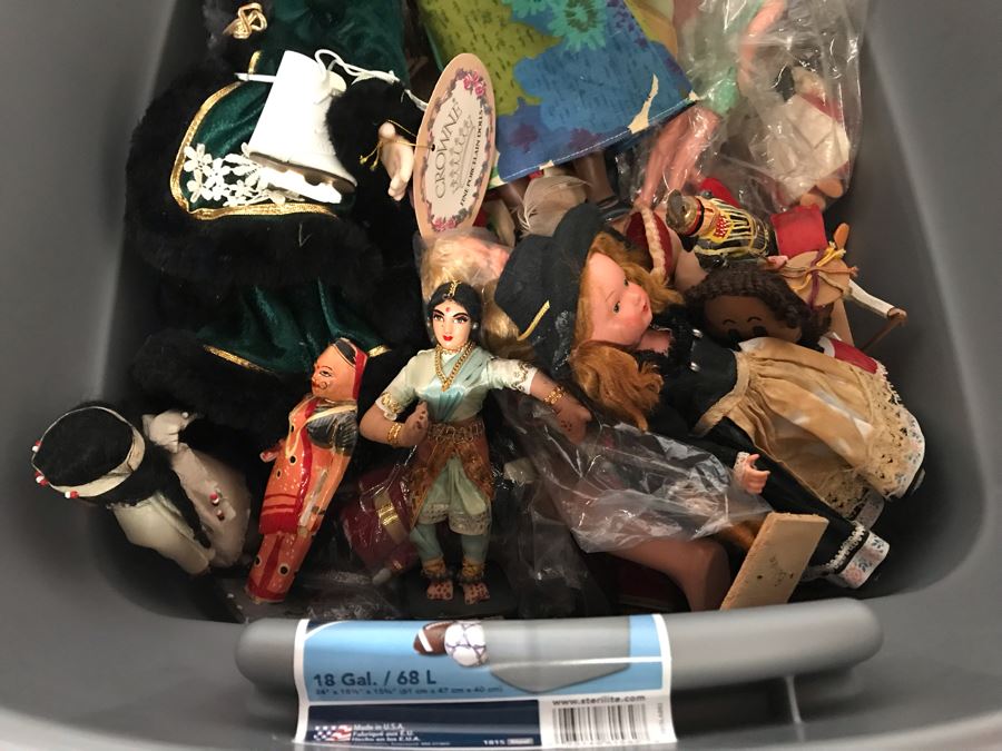 MEGA Vintage Doll Lot With House Of Nisbet H.R.H. Pricess of Wales Doll, International Dolls, Pillsbury Doughboy Doll And Tons More - 8 Tubs Filled! - See Photos [Photo 6]