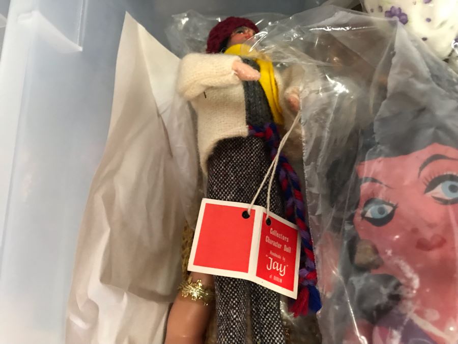 MEGA Vintage Doll Lot With House Of Nisbet H.R.H. Pricess of Wales Doll, International Dolls, Pillsbury Doughboy Doll And Tons More - 8 Tubs Filled! - See Photos [Photo 15]