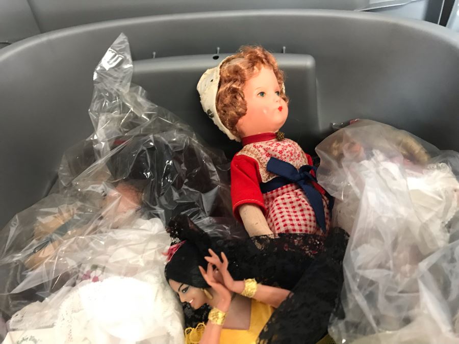 MEGA Vintage Doll Lot With House Of Nisbet H.R.H. Pricess of Wales Doll, International Dolls, Pillsbury Doughboy Doll And Tons More - 8 Tubs Filled! - See Photos [Photo 20]