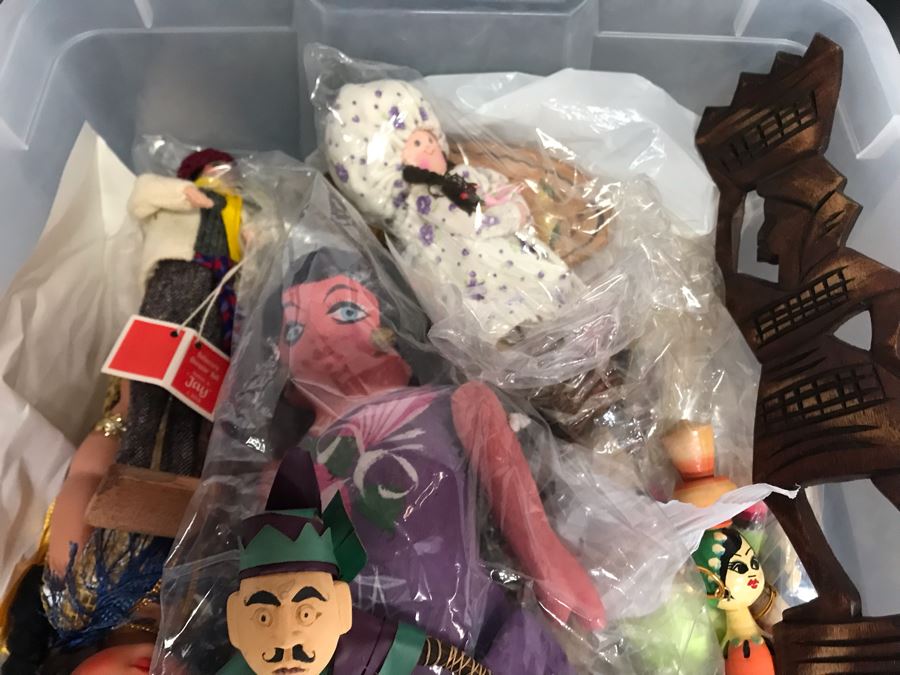 MEGA Vintage Doll Lot With House Of Nisbet H.R.H. Pricess of Wales Doll, International Dolls, Pillsbury Doughboy Doll And Tons More - 8 Tubs Filled! - See Photos [Photo 14]