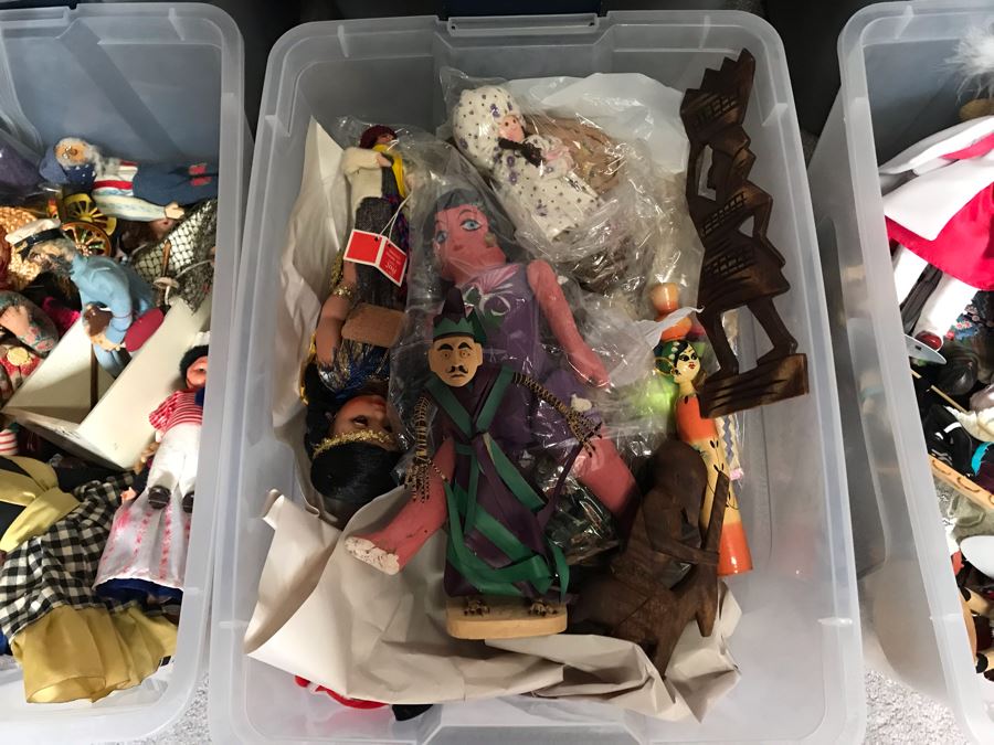 MEGA Vintage Doll Lot With House Of Nisbet H.R.H. Pricess of Wales Doll, International Dolls, Pillsbury Doughboy Doll And Tons More - 8 Tubs Filled! - See Photos [Photo 13]