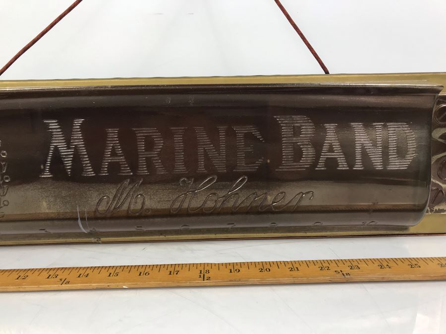Rare LARGE 24'L Vintage M. Hohner Harmonica Marine Band Store Display Advertising [Photo 5]