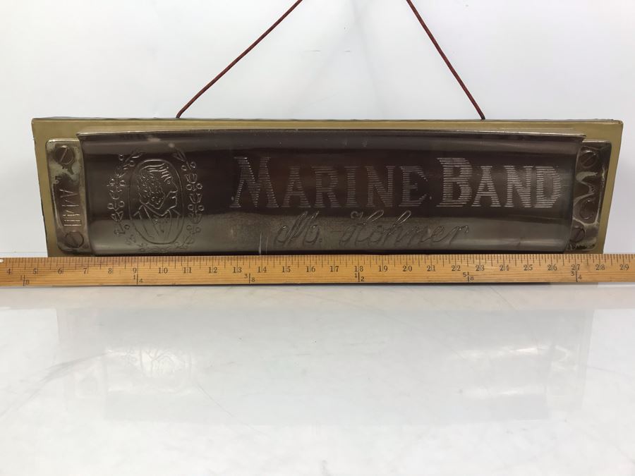 Rare LARGE 24'L Vintage M. Hohner Harmonica Marine Band Store Display Advertising [Photo 3]