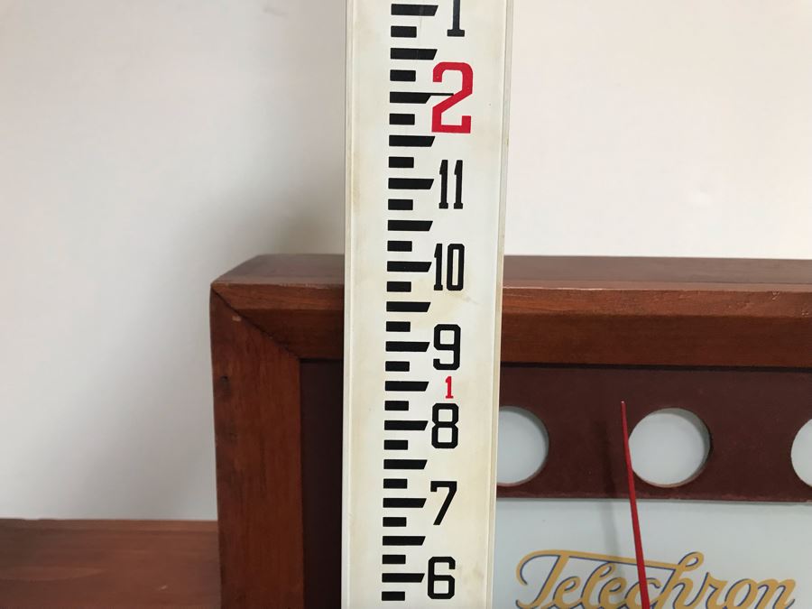 Mid-Century Modern Advertising Telechron Electric Clock Store Display Shelf With Working Clock Backlight Needs New Bulbs 34'W X 7'D X 22'H [Photo 13]