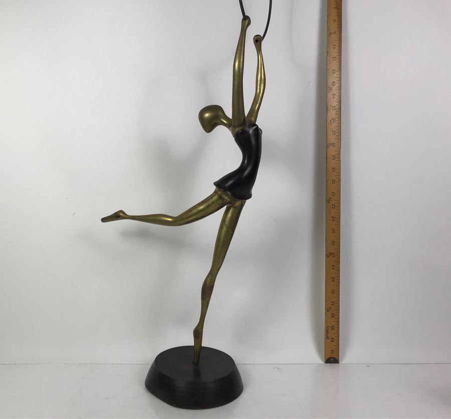 Vintage Brass Ballerina Statue Sculpture 33'H [Photo 5]