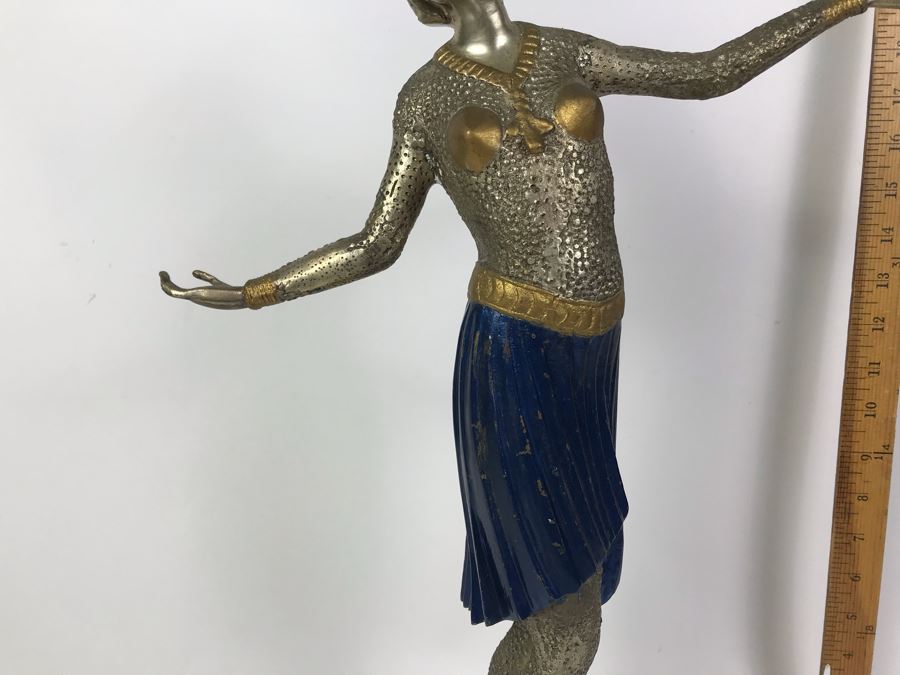 Signed Louis Icart Statue 21'H - Note That Tips Of Fingers On One Hand Are Missing [Photo 5]