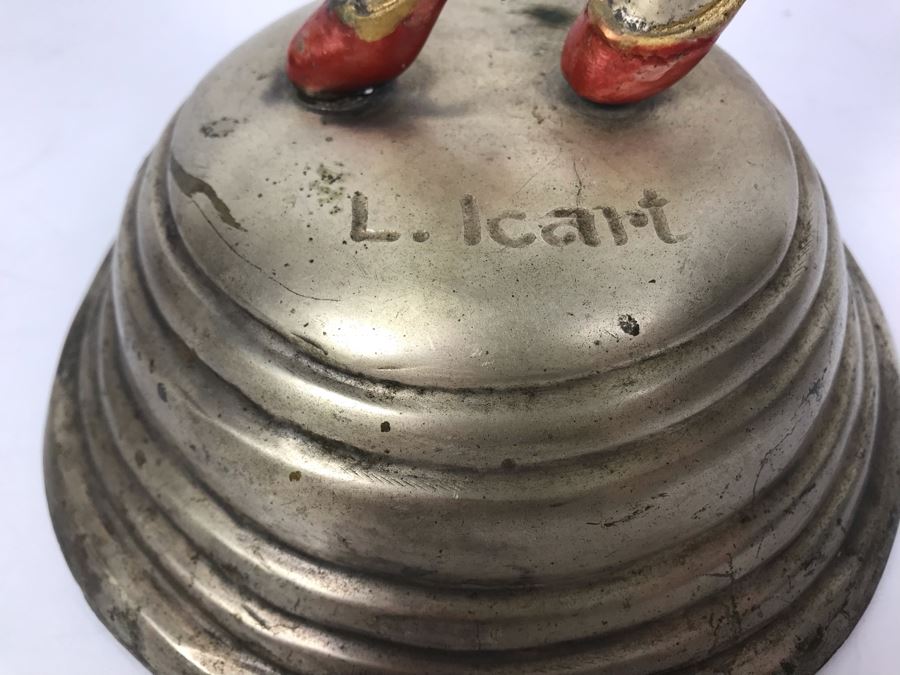 Signed Louis Icart Statue 21'H - Note That Tips Of Fingers On One Hand Are Missing [Photo 7]