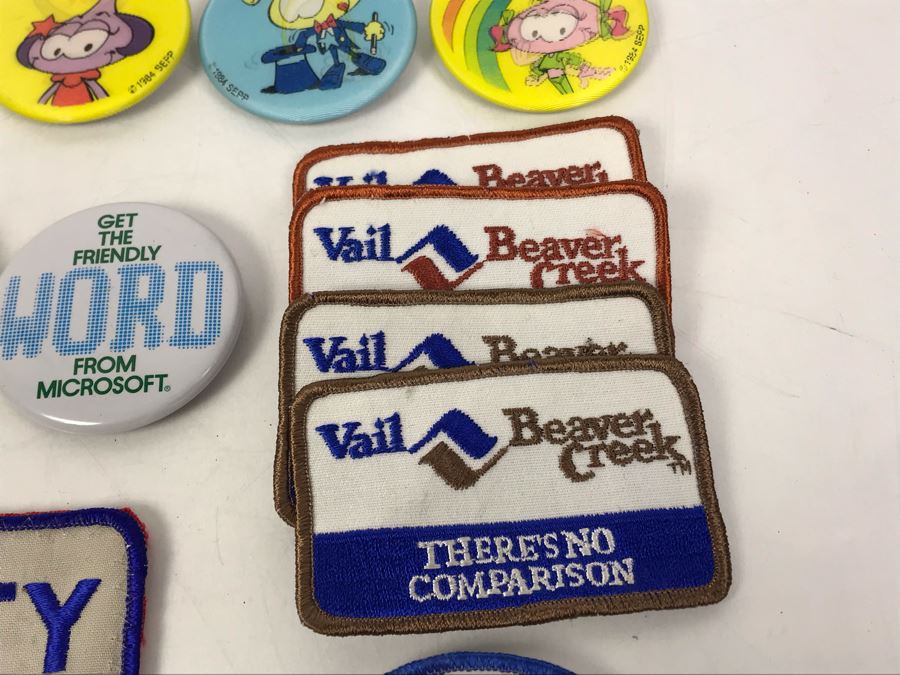 Collectibles Lot With Pins, Patches, Buttons, Keychains: Sit On It Fonzie Button, Word From Microsoft, Dodgers Belt Buckle And Keychain, Brownie Brooch, Vintage Computer Automation Medal, Pan Am Button And More - See Photos [Photo 19]
