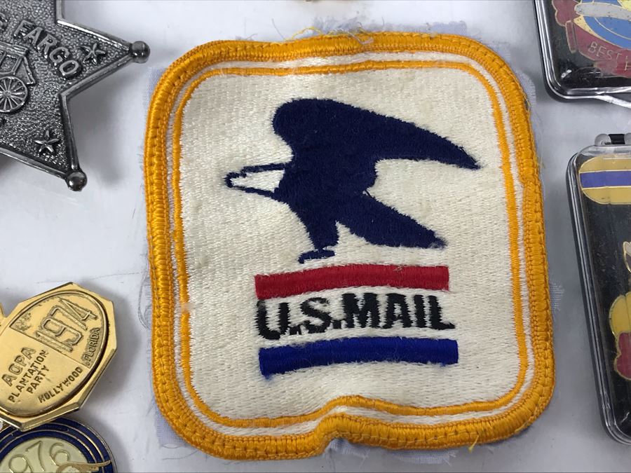 Collectibles Lot With Pins, Patches, Keychains, Bracelet Includes Airline Wings, Marilyn Monroe Brooch, Webelos, Girl Scouts, Trojans Football Brooch, USN, Snow White, Wells Fargo - See Photos [Photo 15]