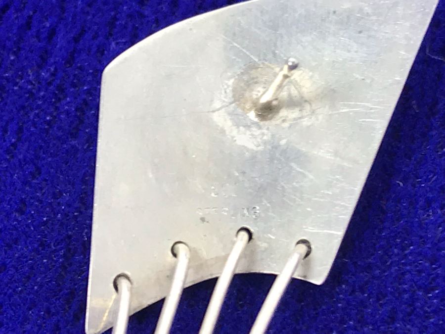 Sterling Silver Jewelry Earring Lot With Sterling Ring - Some Signed Woods Sterling And KBN Sterling 64.3g (One Earring Shown Nearest Bottom Needs Repair) [Photo 15]