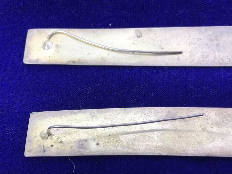 Sterling Silver Jewelry Earring Lot With Sterling Ring - Some Signed Woods Sterling And KBN Sterling 64.3g (One Earring Shown Nearest Bottom Needs Repair) [Photo 11]