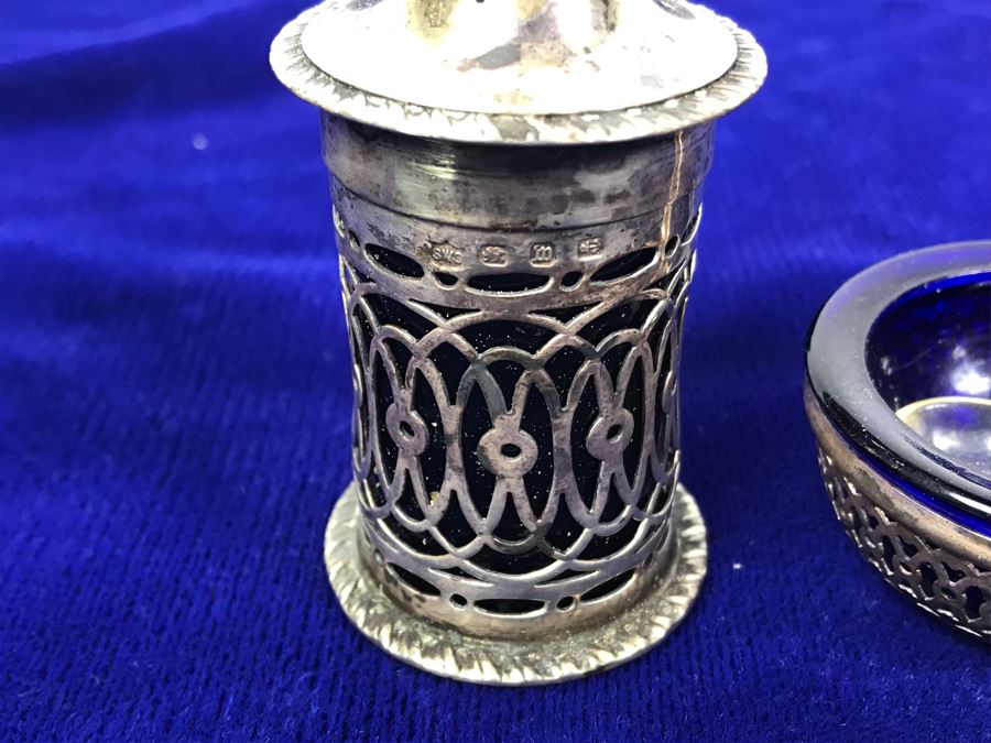 Hallmarked English Silver Pepper Shaker And Salt Dish (Salt Dish Not Marked) [Photo 3]