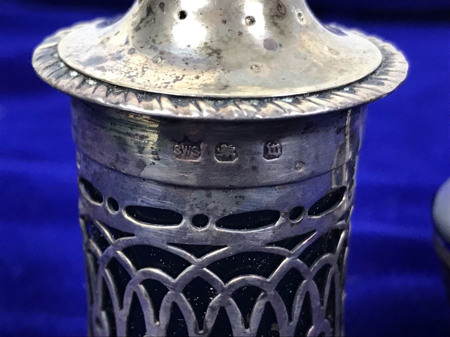 Hallmarked English Silver Pepper Shaker And Salt Dish (Salt Dish Not Marked) [Photo 6]