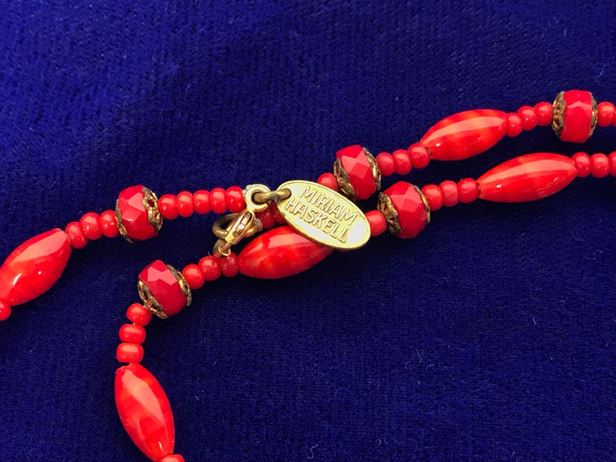 Pair Of Vintage Signed Miriam Haskell Necklaces [Photo 2]