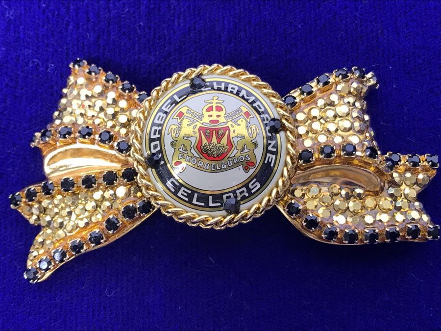 Signed Cheryl Berez Brooch Korbel Champagne Cellars Brooch Pin [Photo 3]
