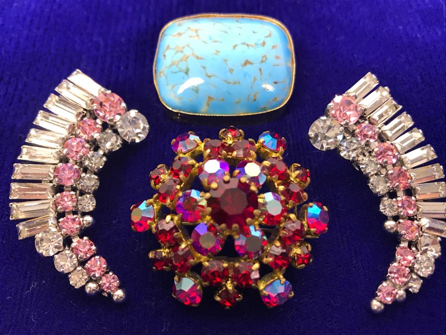 Vintage Rhinestone Jewelry Made In Austria And West Germany Plus Brooch Pin Made In Austria [Photo 5]