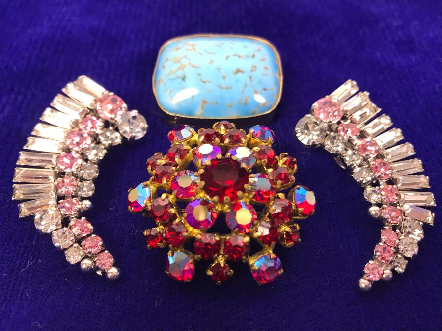 Vintage Rhinestone Jewelry Made In Austria And West Germany Plus Brooch Pin Made In Austria [Photo 4]