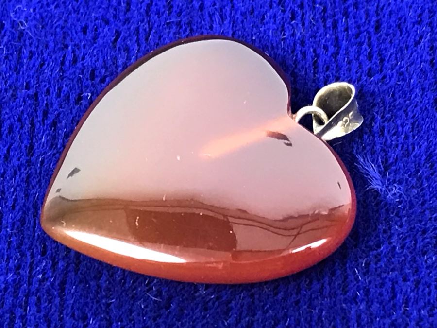 14K Gold Rose Pendant And Heart Pendant With 14K Gold Bale - Rose Pendant Weighs 1g [Photo 7]