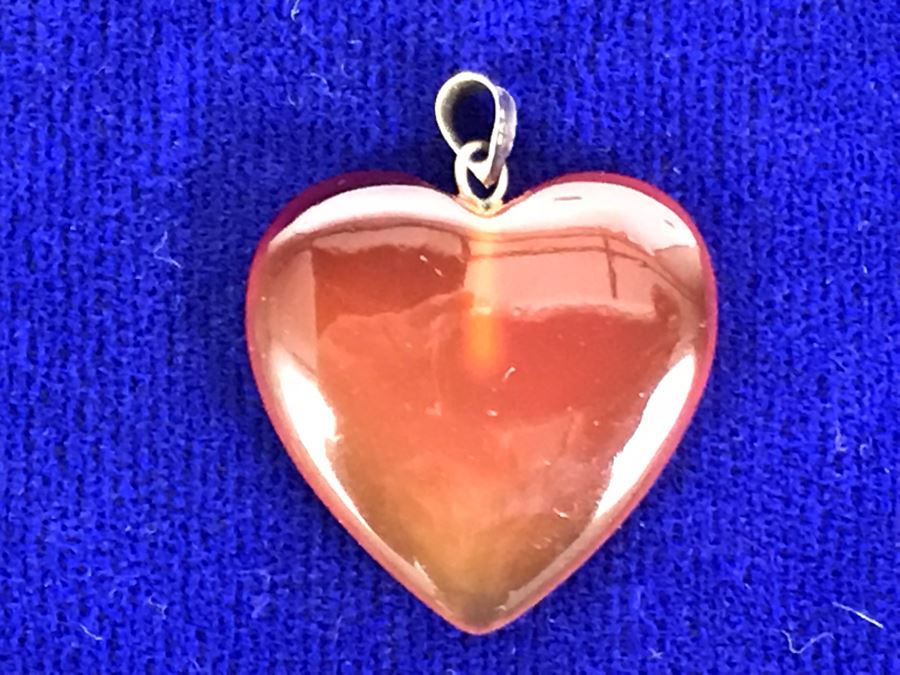 14K Gold Rose Pendant And Heart Pendant With 14K Gold Bale - Rose Pendant Weighs 1g [Photo 2]