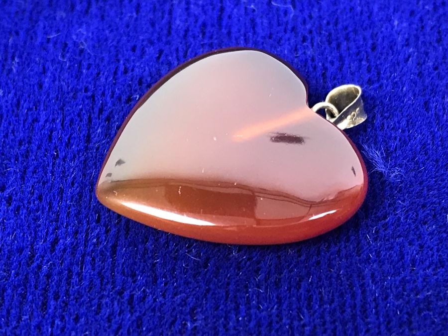 14K Gold Rose Pendant And Heart Pendant With 14K Gold Bale - Rose Pendant Weighs 1g [Photo 6]