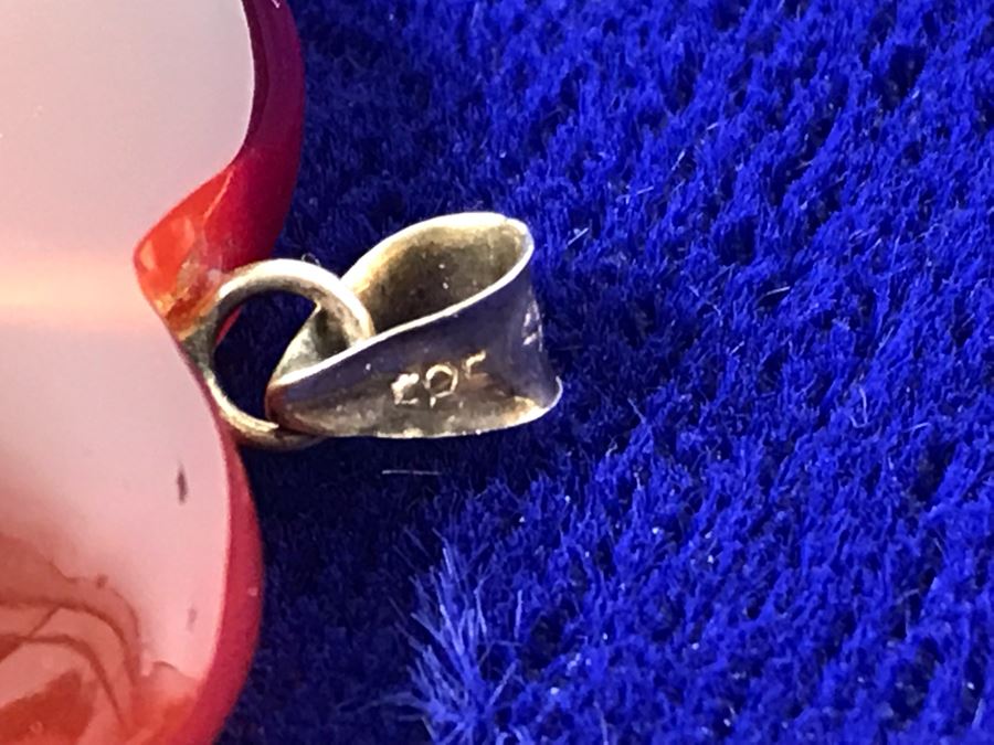 14K Gold Rose Pendant And Heart Pendant With 14K Gold Bale - Rose Pendant Weighs 1g [Photo 4]