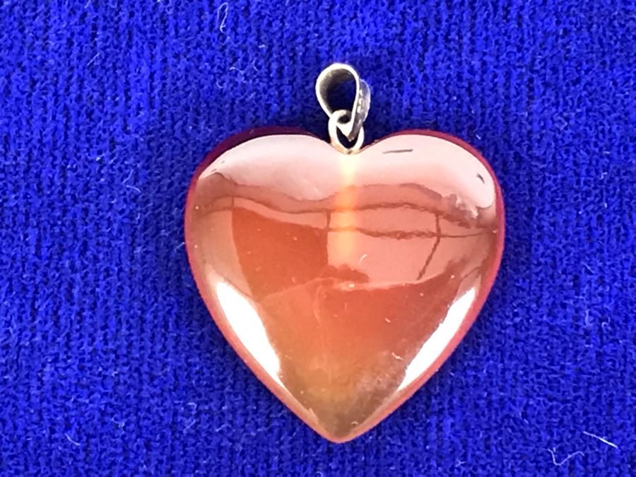 14K Gold Rose Pendant And Heart Pendant With 14K Gold Bale - Rose Pendant Weighs 1g [Photo 3]