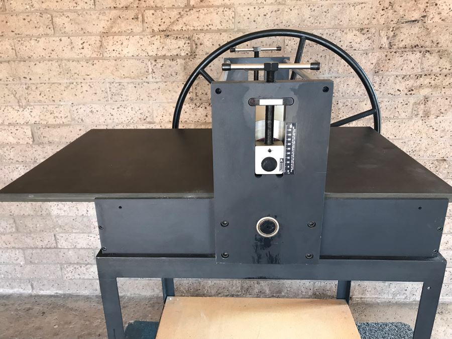Rare Ettan Press Co Etching Press San Diego, CA With Custom Steel Frame Base Desirable High Quality Print Making Press MS-3 Etching Press 24.25 X 48 X .75' 280LBS Estimate $3,000 [Photo 18]